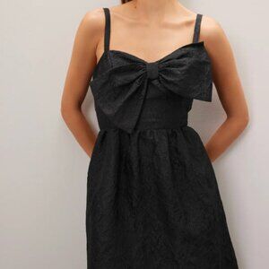 Lilly Pulitzer Black Textured Bow Front Dress Size 2